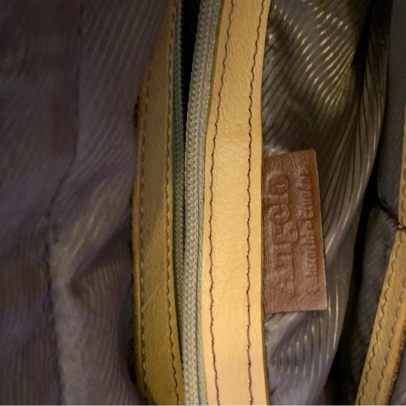 Vintage Artisan Leather Angelo Ecuadorian Handbag Purse Shoulder Bag Tan Brown - Picture 7 of 8